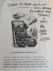 A note from Ray Bradbury